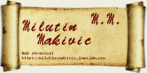 Milutin Makivić vizit kartica